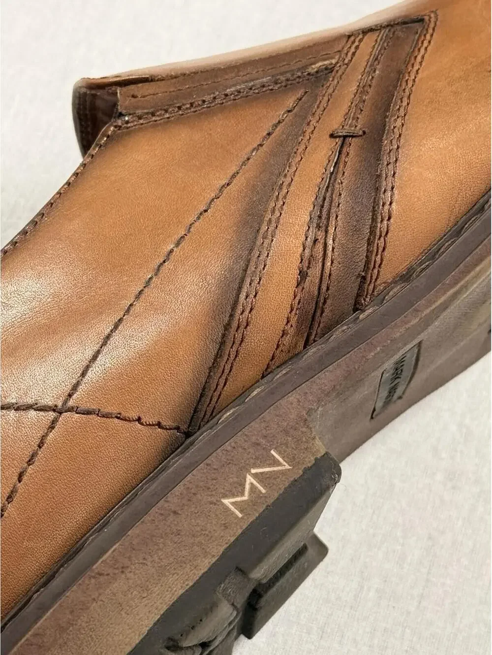 Mark Nason Ottomatic Cypher Loafers Men's Sz 14 Brown Leather Shoes‎ Slip On
